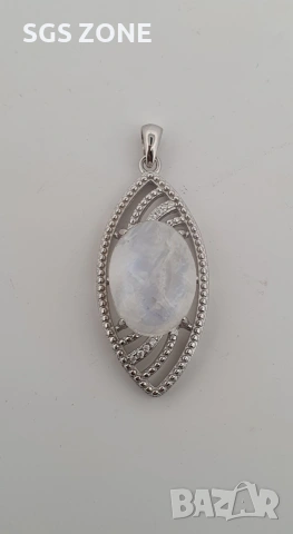 Сребърна висулка с лунен камък, танзанит или розов опал, снимка 11 - Колиета, медальони, синджири - 51746731