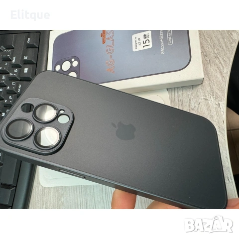 Кейс Със Стъклен Гръб за 15 PRO MAX, снимка 6 - Калъфи, кейсове - 53099970