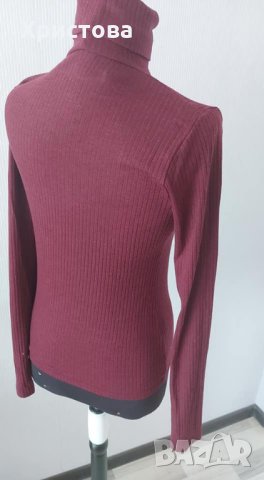Блуза/поло рипс цвят бордо - 10,00лв., снимка 2 - Блузи с дълъг ръкав и пуловери - 31943464