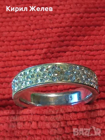ЕЛЕГАНТЕН СКЪПОЦЕНЕН СРЕБЪРЕН ПРЪСТЕН Тип ХАЛКА СРЕБРО 925 с ИСКРЯЩИ ФАСЕТИРАНИ ЦИРКОНИ 39293, снимка 8 - Пръстени - 50023657