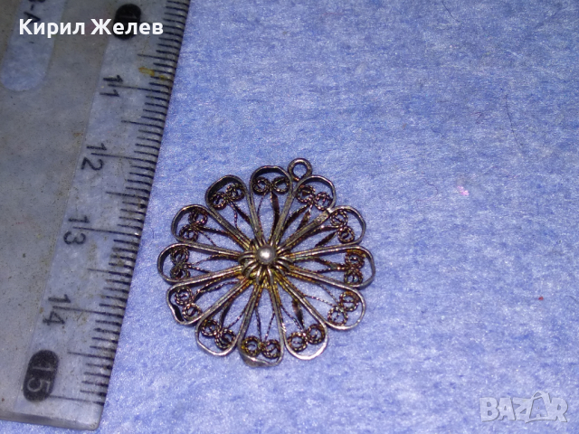 ПРЕКРАСЕН СТАРИНЕН ФИЛИГРАНЕН СРЕБЪРЕН МЕДАЛЬОН ЦВЕТЕ ВИСОКА ПРОБА СРЕБРО РЪЧНА ИЗРАБОТКА 43362, снимка 9 - Антикварни и старинни предмети - 44707507