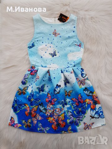 Детска рокля на пеперуди 10-12 години, снимка 5 - Детски рокли и поли - 40942015
