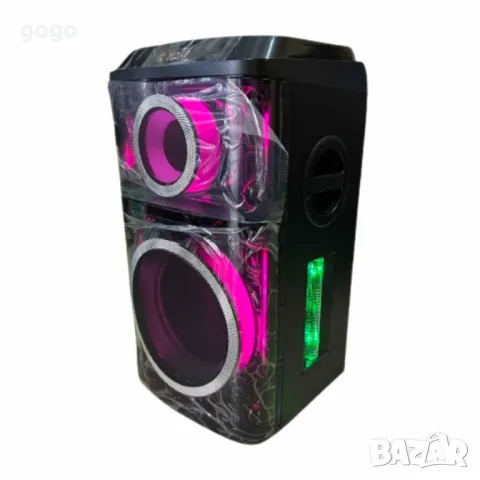 Професионална караоке тонколона Homey с два безжични микрофона, снимка 6 - Тонколони - 49766203