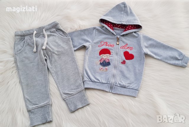 Суитчер и долнище за момиче 9-12 месеца, снимка 2 - Комплекти за бебе - 34432040