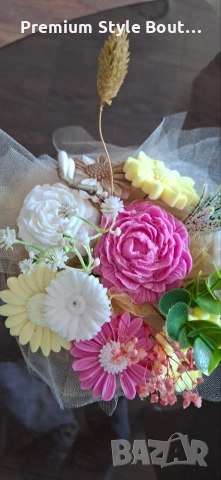 ръчно изработени букети , снимка 4 - Изкуствени цветя - 53752942