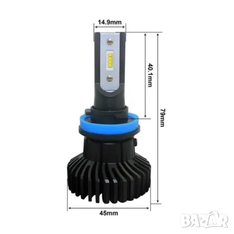 LED крушки за фар H11 36W 6000K комплект 2 броя, снимка 5 - Аксесоари и консумативи - 55864602