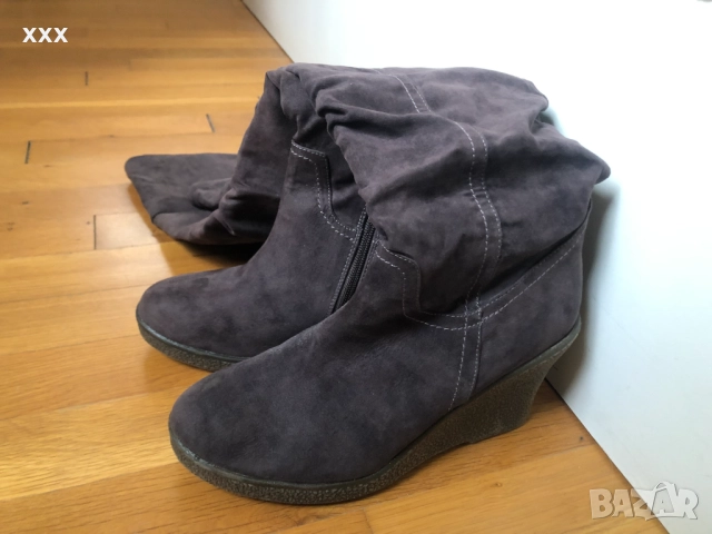 Дамски велурени чизми, снимка 4 - Дамски ботуши - 52965696