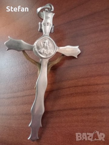 Масивен сребърен кръст, снимка 5 - Антикварни и старинни предмети - 42462951