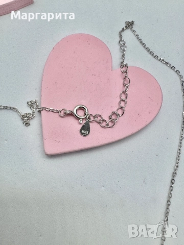 Сребърно колие с мойсанит (Диамант) 1 карат, снимка 9 - Колиета, медальони, синджири - 51536645