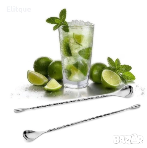 Коктейлна лъжица от неръждаема стомана, 30см  , снимка 9 - Прибори за хранене, готвене и сервиране - 52903122