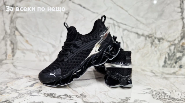 Puma Мъжки Черни Маратонки Със Сребрист Акцент🔝Мъжки Спортни Обувки Пума Код P760, снимка 5 - Маратонки - 50685977