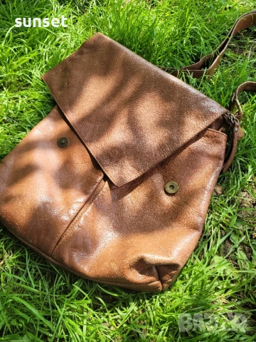 ЕСТЕСТВЕНА кожа мъжка кафява чанта с джобчета Don Donna, снимка 2 - Чанти - 50617661