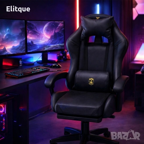 Премиум геймърски стол с масажна функция, поставка за крака и ергономична метална рамка, снимка 2 - Столове - 53442360