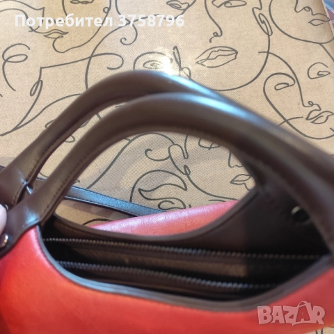 Стилна дамска чанта с изображение Роза-3Д Естествена кожа , снимка 2 - Чанти - 51953541