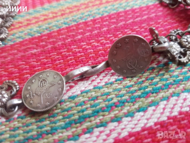 Сребърен кордон ланец накит, снимка 3 - Антикварни и старинни предмети - 53779608