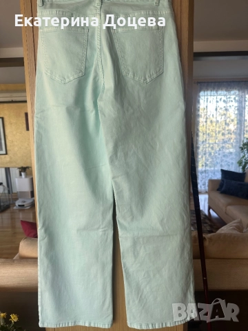 Светлосини дънки с широк крачол, снимка 2 - Дънки - 51767276