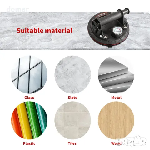 WeeGoo 20 см вендуза за повдигане на стъкло, с манометър, до 100 кг, снимка 8 - Други инструменти - 49243702