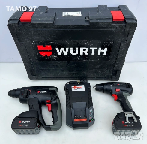 Wurth H 18-MA Compact & Wurth BS 18-A Compact - Безчетков перфоратор и винтоверт 2x18V 4.0Ah