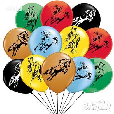 Кон коне конче домашни животни Обикновен надуваем латекс латексов балон парти хелий или газ