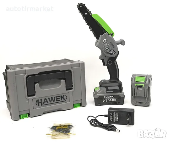 Акумулаторен мини верижен трион 24V 4Ah с 15 см – HW-3004, снимка 2 - Аксесоари и консумативи - 56054284