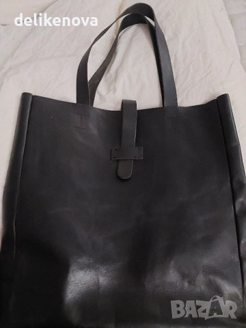 Голяма чанта от 100% Кожа. Ръчна изработка, снимка 2 - Чанти - 41931579