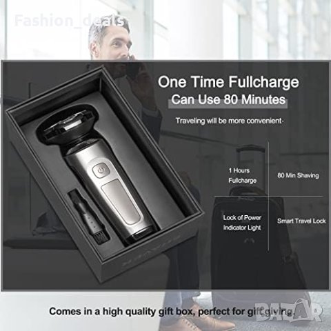 Нова Електрически самобръсначки за мъже/LCD дисплей/ Подарък Приятел Баща, снимка 3 - Електрически самобръсначки - 41264333