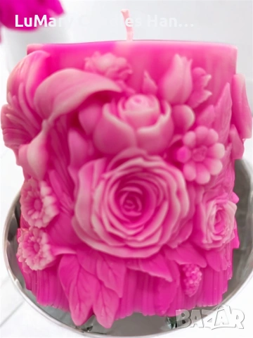 Свещ “ Розова магия”, снимка 5 - Декорация за дома - 53225137