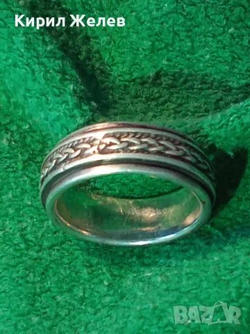 ДИЗАЙНЕРСКИ ДВУКОМПОНЕНТЕН ВЪРТЯЩ Се СРЕБЪРЕН ПРЪСТЕН СРЕБРО 925 СТИЛНО ОРНАМЕНТИРАН Тип ХАЛКА 34460, снимка 13 - Пръстени - 50023851