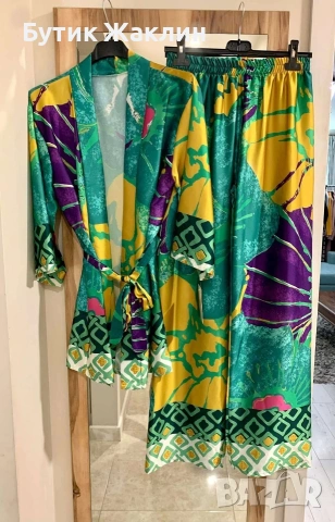Луксозен сет от риза,кимоно и панталон , снимка 11 - Комплекти - 53770293