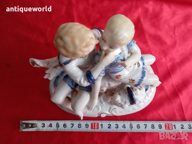 Carl Scheidig GRAFENTAL ,Порцеланова Статуетка,Композиция Момиче и Момче, снимка 7 - Антикварни и старинни предмети - 53040483
