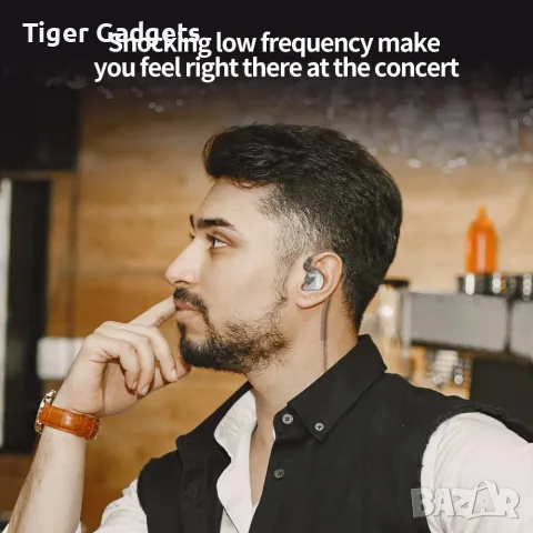 Слушалки CCA CRA In-Ear Monitor с 2Pin сменяем кабел, 3.5 мм жак, сребристи, снимка 3 - Слушалки и портативни колонки - 55722376