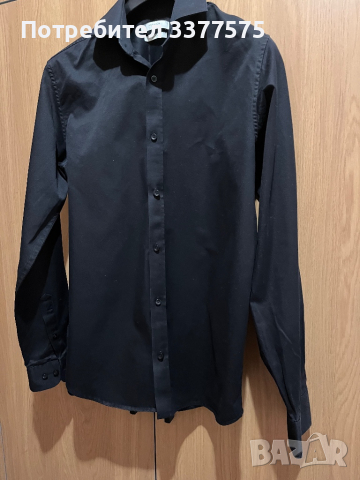 Jack & Jones super slim черна риза, снимка 3 - Ризи - 44641841