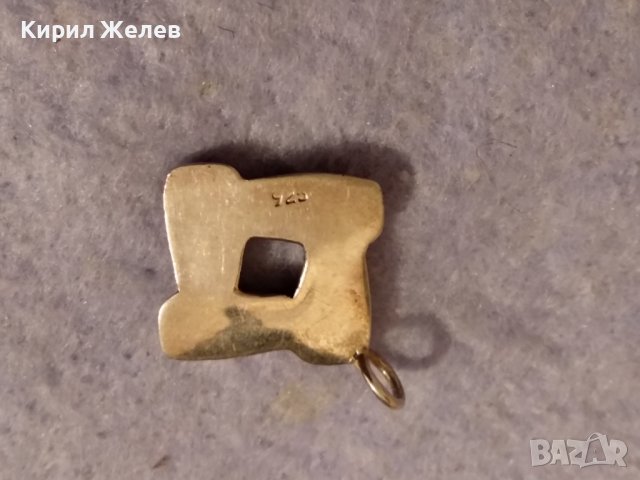 ДИЗАЙНЕРСКИ СТИЛЕН СРЕБЪРЕН АРТ МЕДАЛЬОН СРЕБРО 925 с ЖЪЛТА и БЯЛА ПОЗЛАТА 35454, снимка 4 - Колиета, медальони, синджири - 39373856