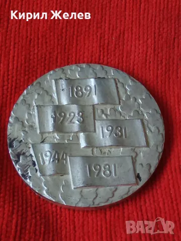 90 ГОДИНИ ПАРТИЙНА ОРГАНИЗАЦИЯ ЯМБОЛ ПОСРЕБРЕН МАСИВЕН СОЦ ПЛАКЕТ 6065, снимка 9 - Колекции - 30890120