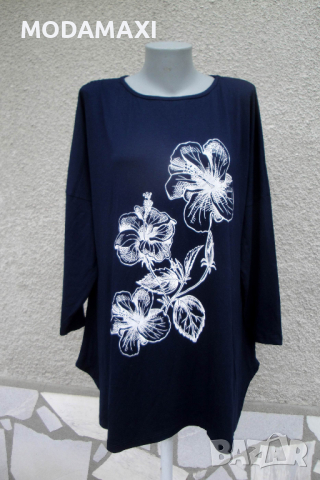 3XL/4XL Нова туника Azra с цвете , снимка 1 - Блузи с дълъг ръкав и пуловери - 36242138