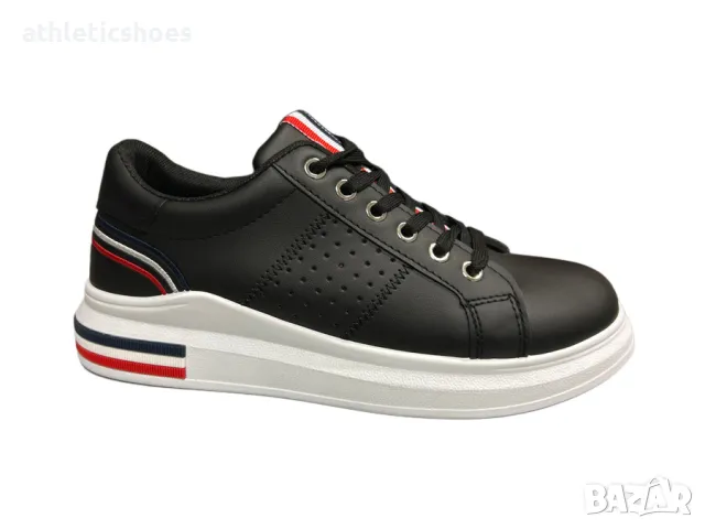 Дамски сникърси в черно от еко кожа-2185