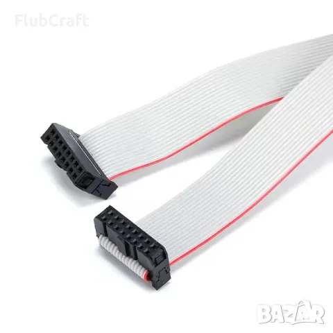 2×8 16P 30 см Лентов Кабел с Конектор 2.54ММ JTAG / ISP, снимка 1