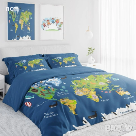 Детско спално бельо Интерактивна карта на света 3D S2422