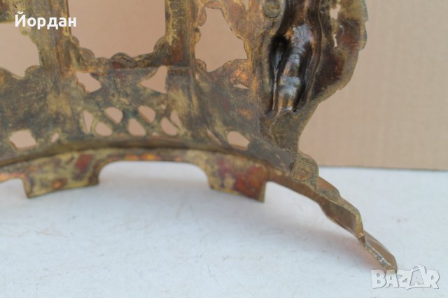 Немски механичен часовник бронз с позлата, снимка 14 - Антикварни и старинни предмети - 41374315