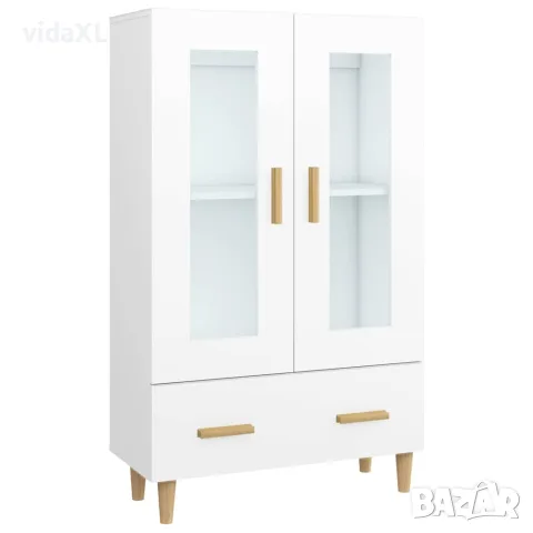 vidaXL Висок шкаф, бял, 70x31x115 см, инженерно дърво