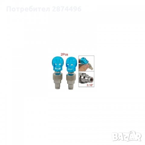 0499 Светещи LED капачки за вентили, череп, син, 2бр, снимка 8 - Аксесоари и консумативи - 34534520