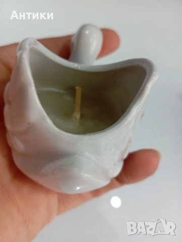 Стара порцеланова фигура с Лебед , снимка 6 - Колекции - 52661726