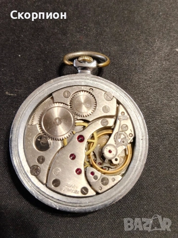 Джобен часовник - Молния - СССР - 18 РУБИНА - АРАБСКИ ЦИФРИ И ЖЪЛТИ СТРЕЛКИ, снимка 6 - Джобни - 48925860