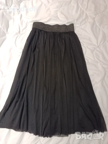 S/M Дълга туту пола, тюлена черна пола, снимка 1