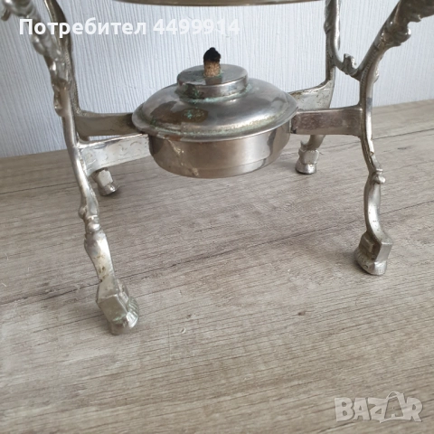 Спиртен чайник на стойка с горелка, 1.5 кг, снимка 2 - Кани - 51668842