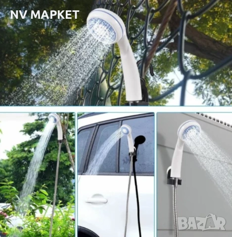 Преносим душ за къмпинг, компактен, USB зареждане, батерия 2200 mAh, снимка 5 - Други стоки за дома - 53839305