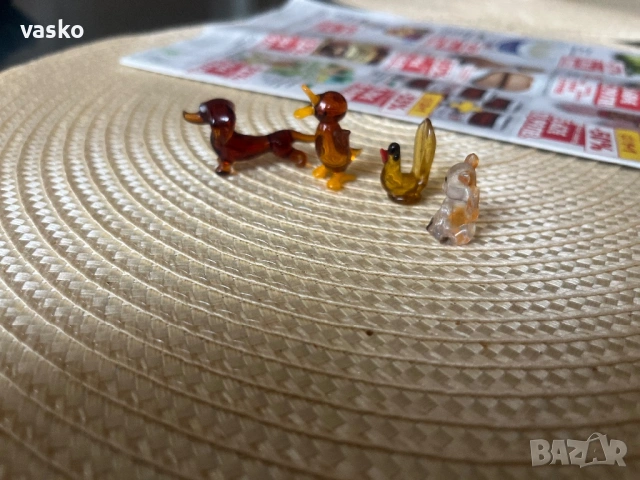 Малки стъклени фигурки-4 броя, снимка 3 - Колекции - 53492557