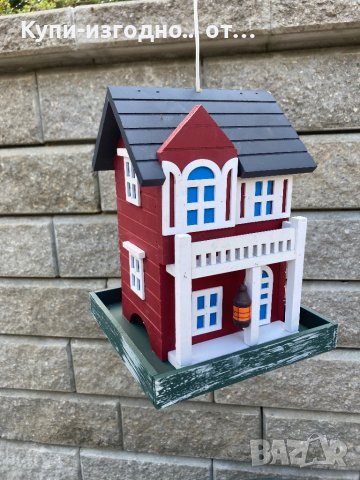 Дървена хранилка за птици Living Garden - къща, снимка 1