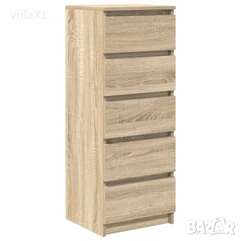 vidaXL Бюфет с чекмеджета, дъб сонома, 37,5x35x99 см, инженерно дърво