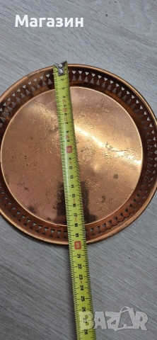 Меден поднос , снимка 2 - Антикварни и старинни предмети - 53199003